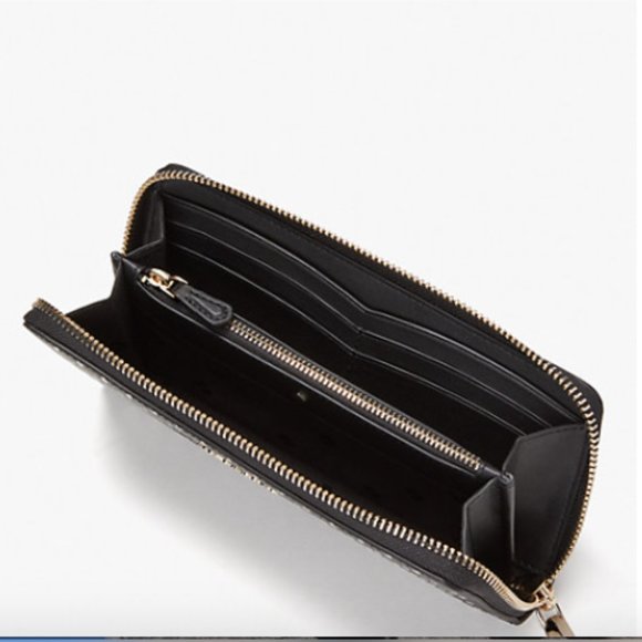 Kate Spade spencer metallic dot zip around continental wallet New - Picture 2 of 5